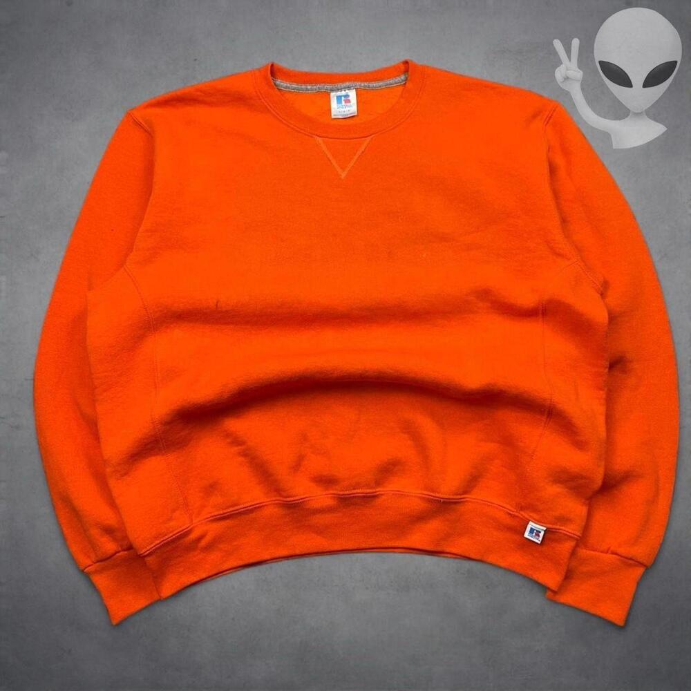 Russell Athletic Sweatshirt Large Orange Classic Crewneck Vintage 90s Pullover